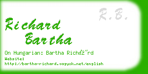 richard bartha business card